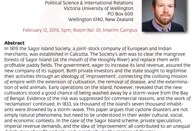 Weekly Seminar: The Curious Case of Sagor Island – the tussle between development and disaster