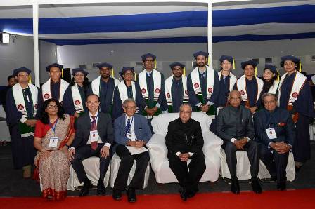 President of India Confers Degrees on the Pioneering Batch and also lays the Foundation Stone of the New Campus