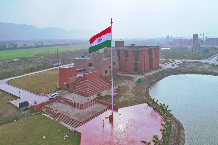 Aerial View of Administrative Block with 108′ Flag Pole