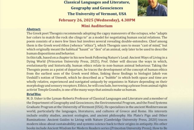 SEES Distinguished Lecture by Prof. Mark. D. Usher