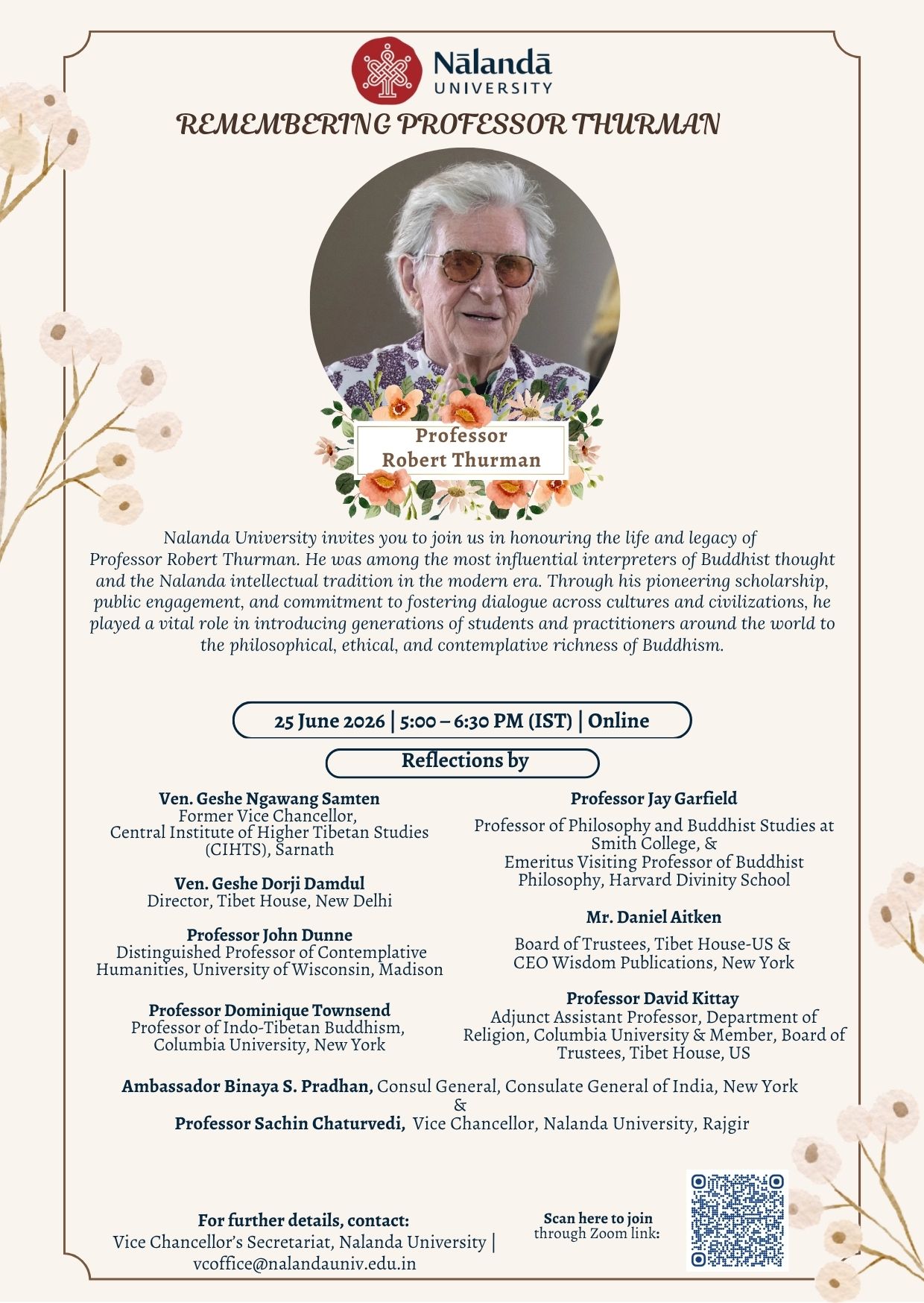 Remembering Thurman_June2026_Nalanda University